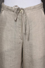 Lucid Drawstring Natural Linen Pants-Yellwithus.com