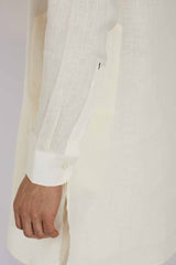 The Zeroun Cream Linen Kurta for Men