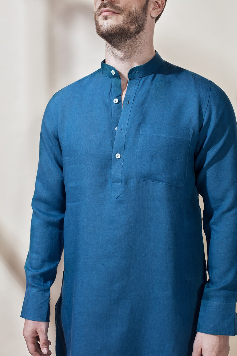 Handsome High Aqua Blue Designer Kurta for Men - Yellwithus.com