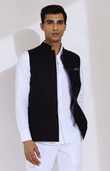 The Doppleganger Gray Checks Nehru Jacket-Yellwithus.com