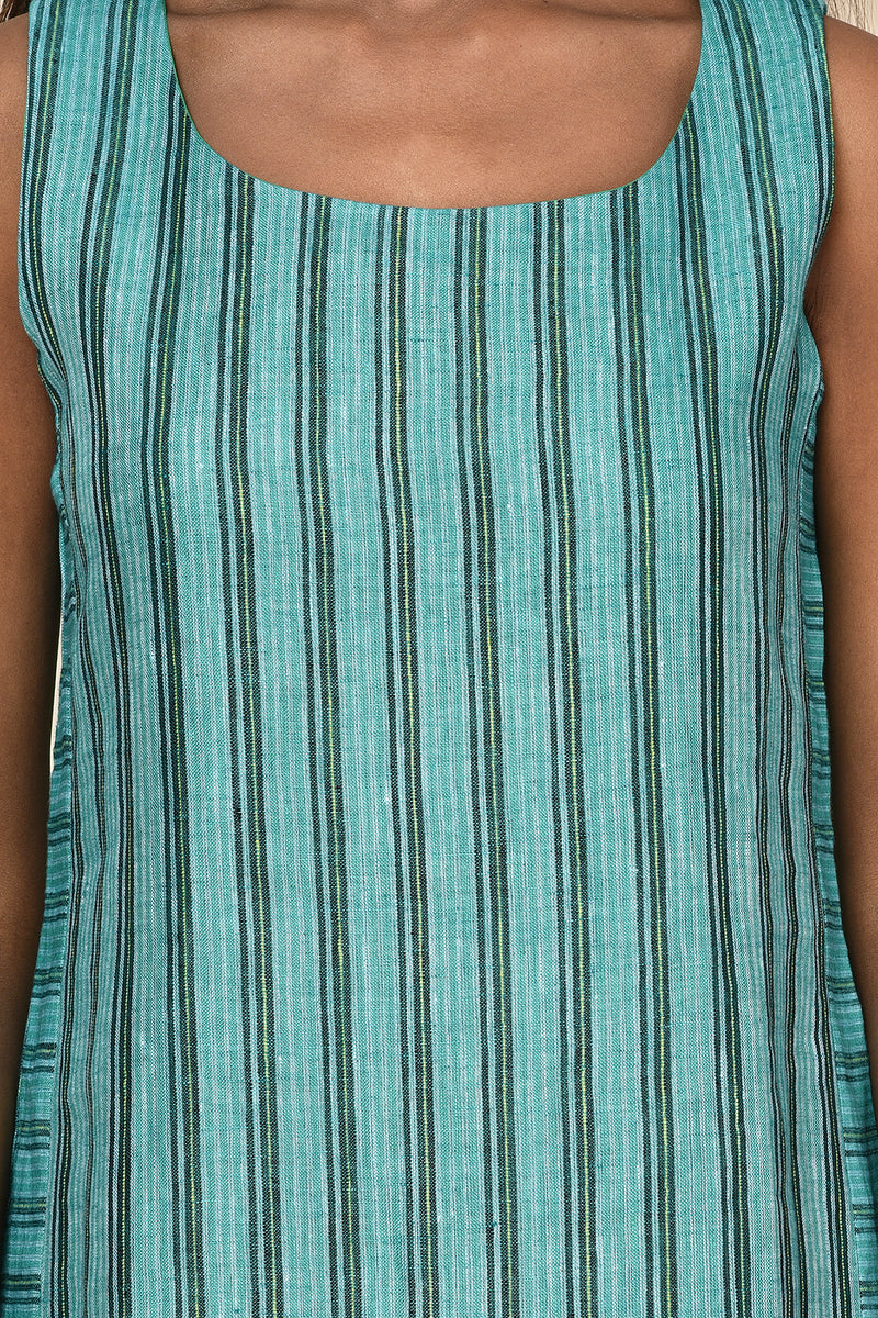 Ultramarine Linen Dress-Yellwithus.com