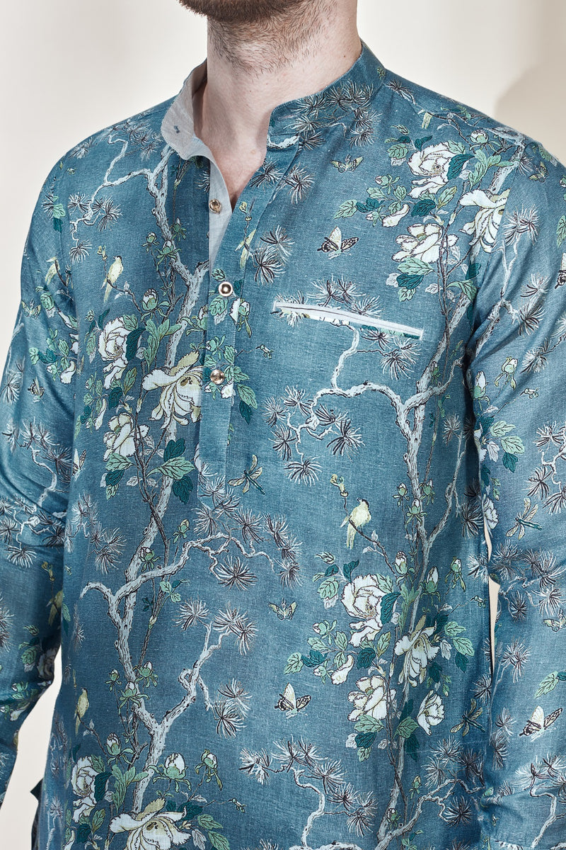 The Hemi Linen Designer Kurta for Men - Yellwithus.com
