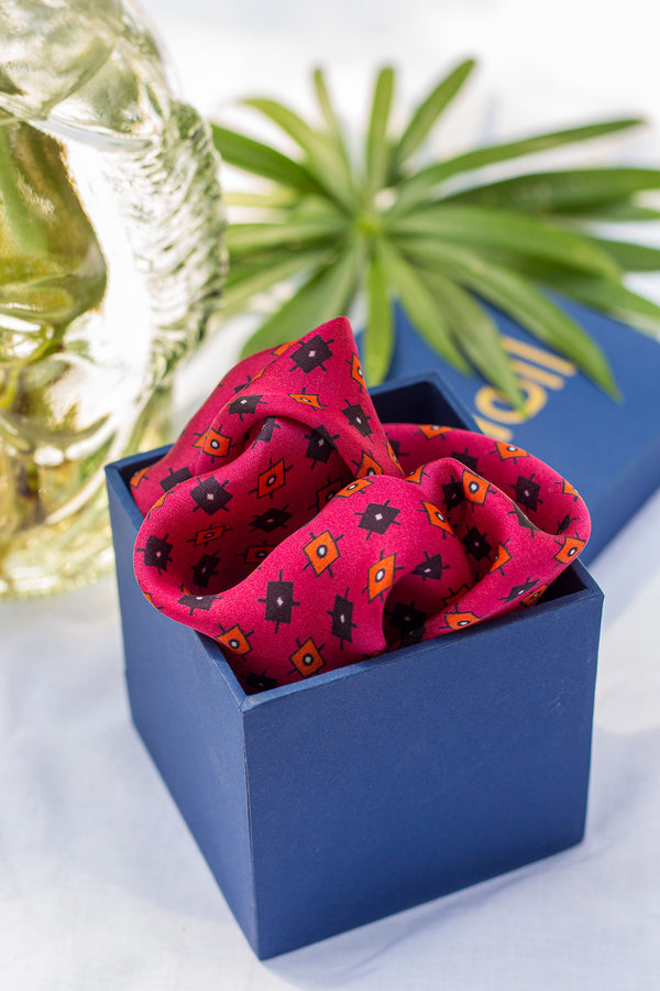 The Rafa Printed Satin Pocket Sqaure