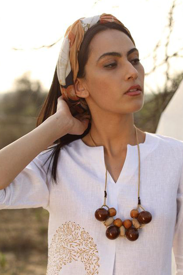 The Trinity Wooden Beads Neckpiece for Women - Yellwithus.com