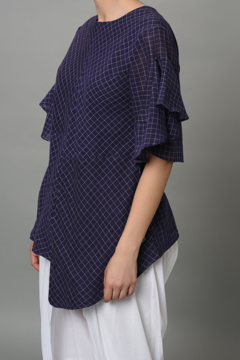 Asymmetric Round Neck Top-Yellwithus.com