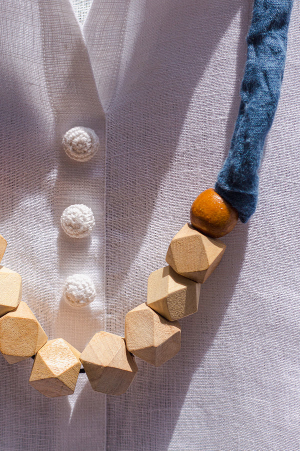 The Sylvie Wood and Cotton Necklace