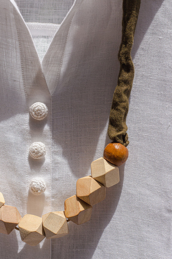 The Sylvie Wood and Cotton Necklace