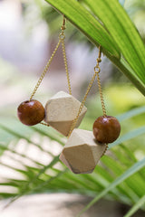 The Karri Wooden Beads Earrings