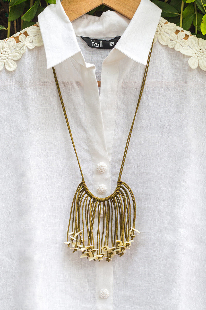 Cascade Cell Button Necklace