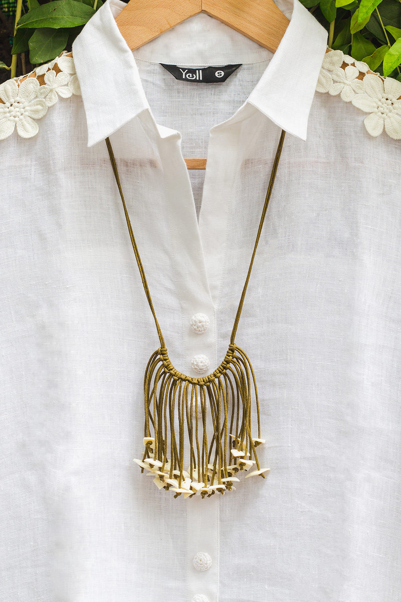 Cascade Cell Button Necklace