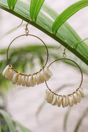 The Marina Hoop Earrings - Cream