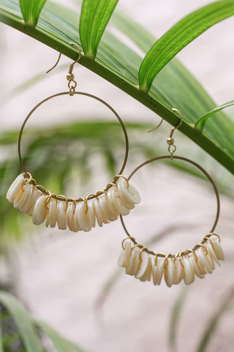 The Marina Hoop Earrings - Cream