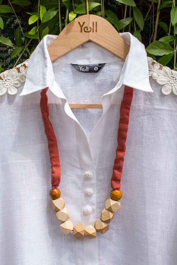 The Sylvie Wood and Cotton Necklace