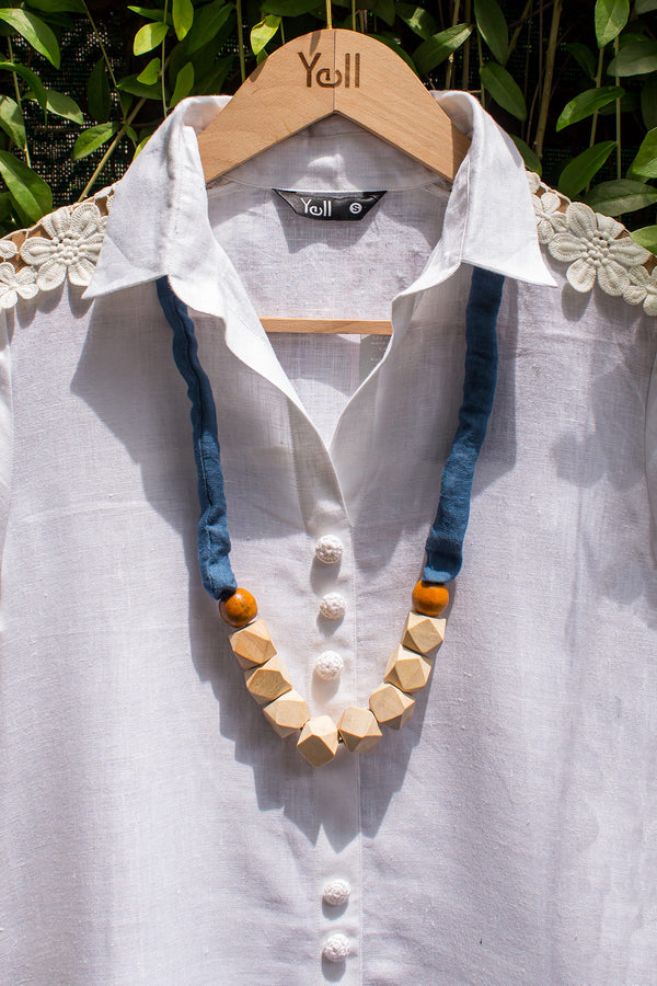 The Sylvie Wood and Cotton Necklace