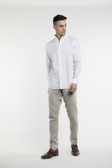 Stand-Up Collar White Shirt for Men - Yellwithus.com