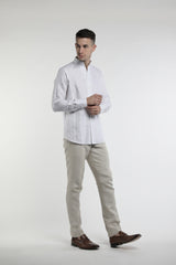 Stand-Up Collar White Shirt for Men - Yellwithus.com