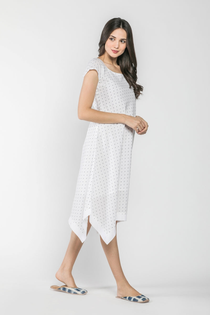 Dot Printed Cotton Dress-Yellwithus.com