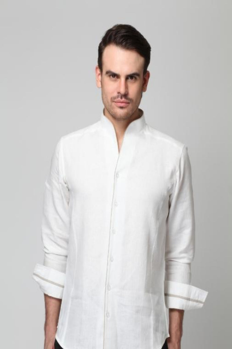 Royal Aristocratic White Linen Shirt