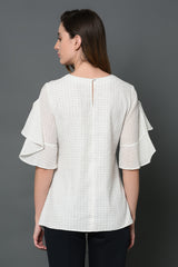 Asymmetric Round Neck Top-Yellwithus.com