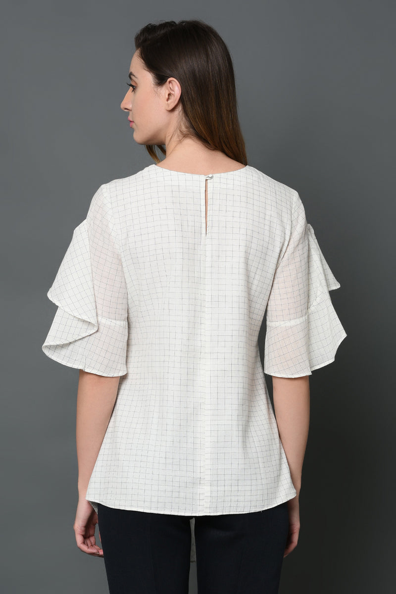 Asymmetric Round Neck Top-Yellwithus.com