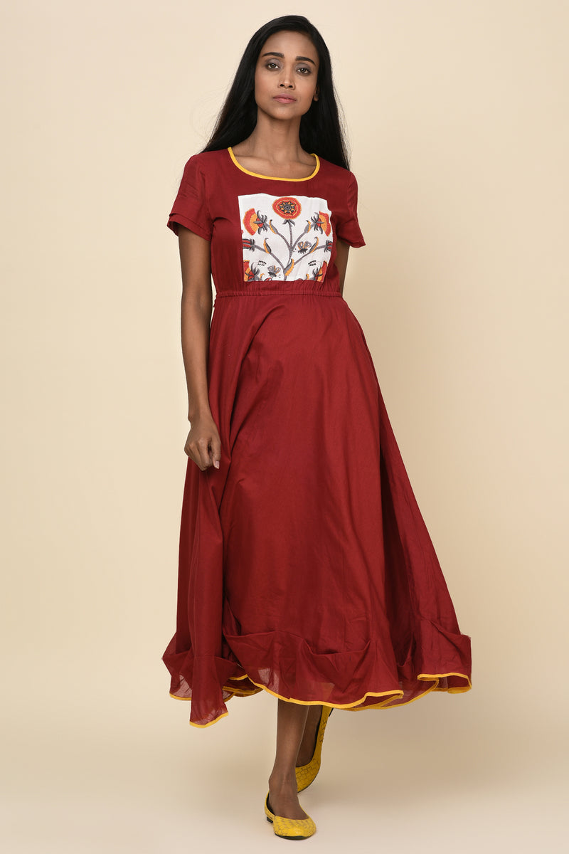 Floral Feminine Dress-Yellwithus.com