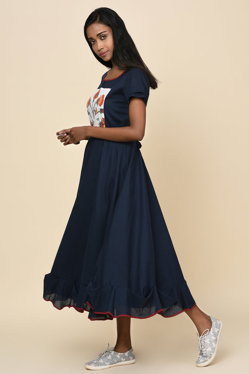 Floral Feminine Dress-Yellwithus.com