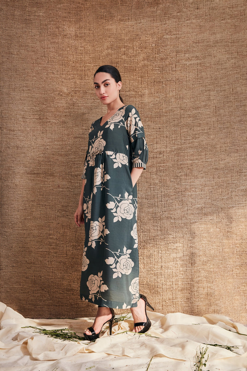 The Indigo Blush Dress Green Dress