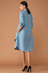 Splendid Double-Layer Powder Blue Dress-Yellwithus.com