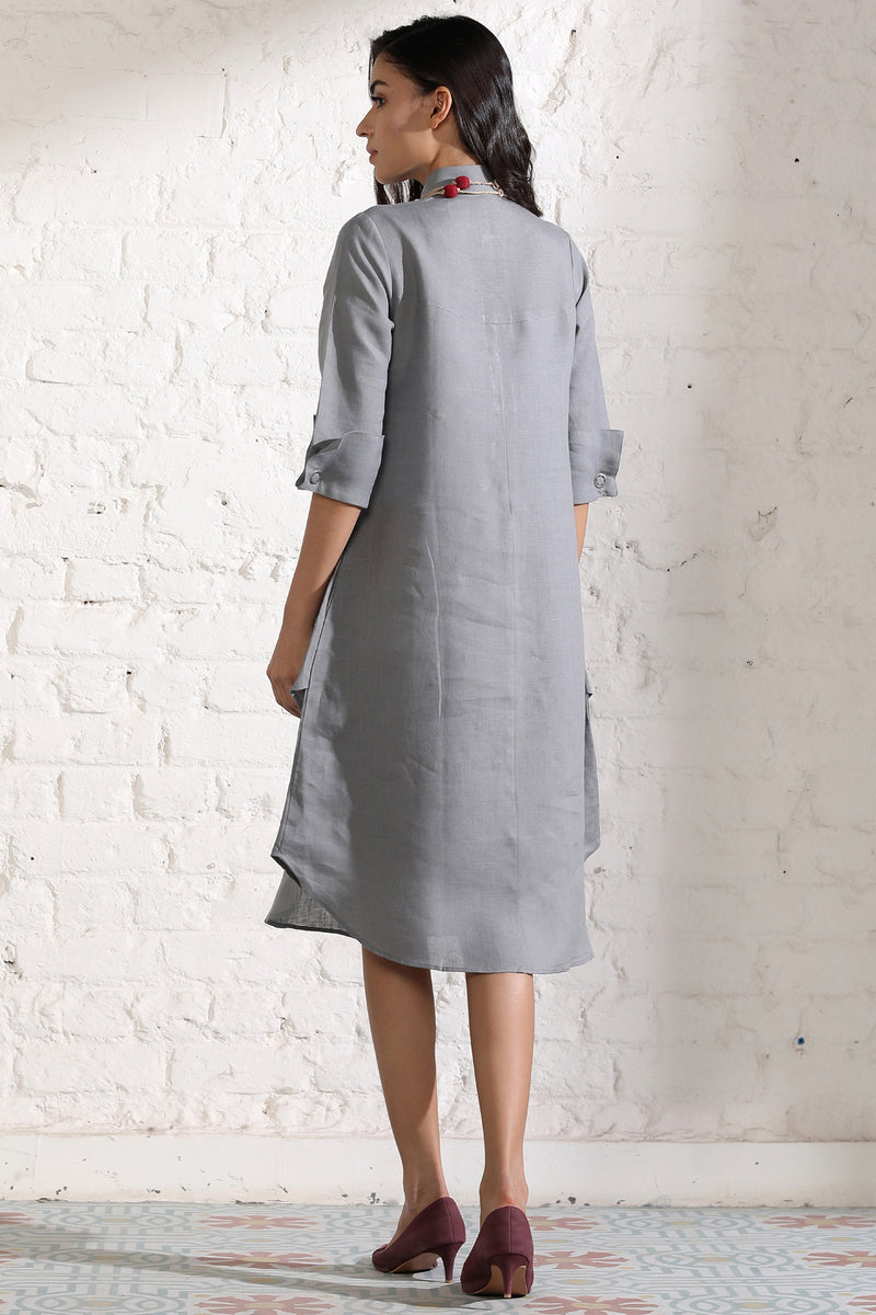 Splendid Double-Layer Gray Dress-Yellwithus.com