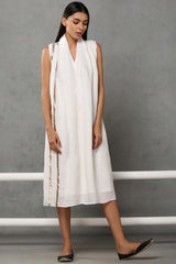 The Wera Dress Off White Gauze - Yellwithus.com