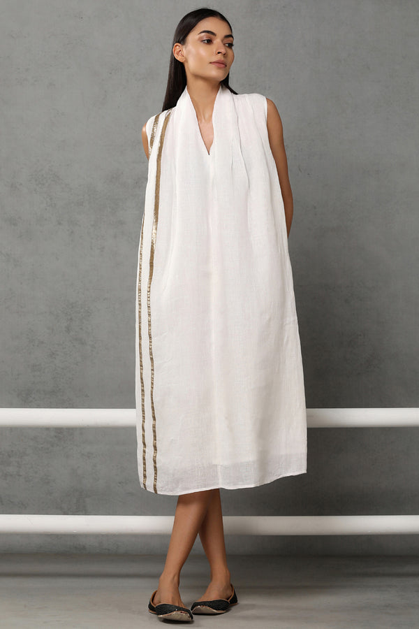 The Wera Dress Off White Gauze - Yellwithus.com