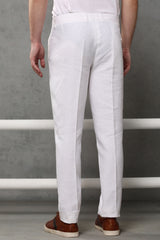 The Abelino Mens White Linen Trousers - Yellwithus.com