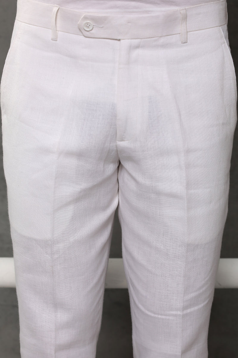Buy online White Linen Trouser from bottom wear for Women by Vedic for 379  at 68 off  2023 Limeroadcom