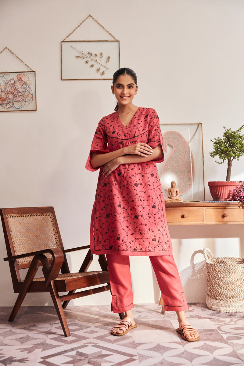 Brush with the Botanical Kurti