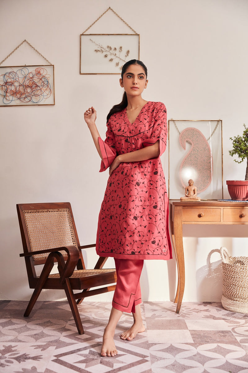Brush with the Botanical Kurti