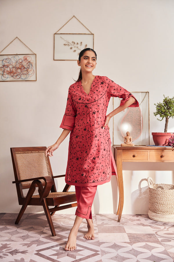 Brush with the Botanical Kurti