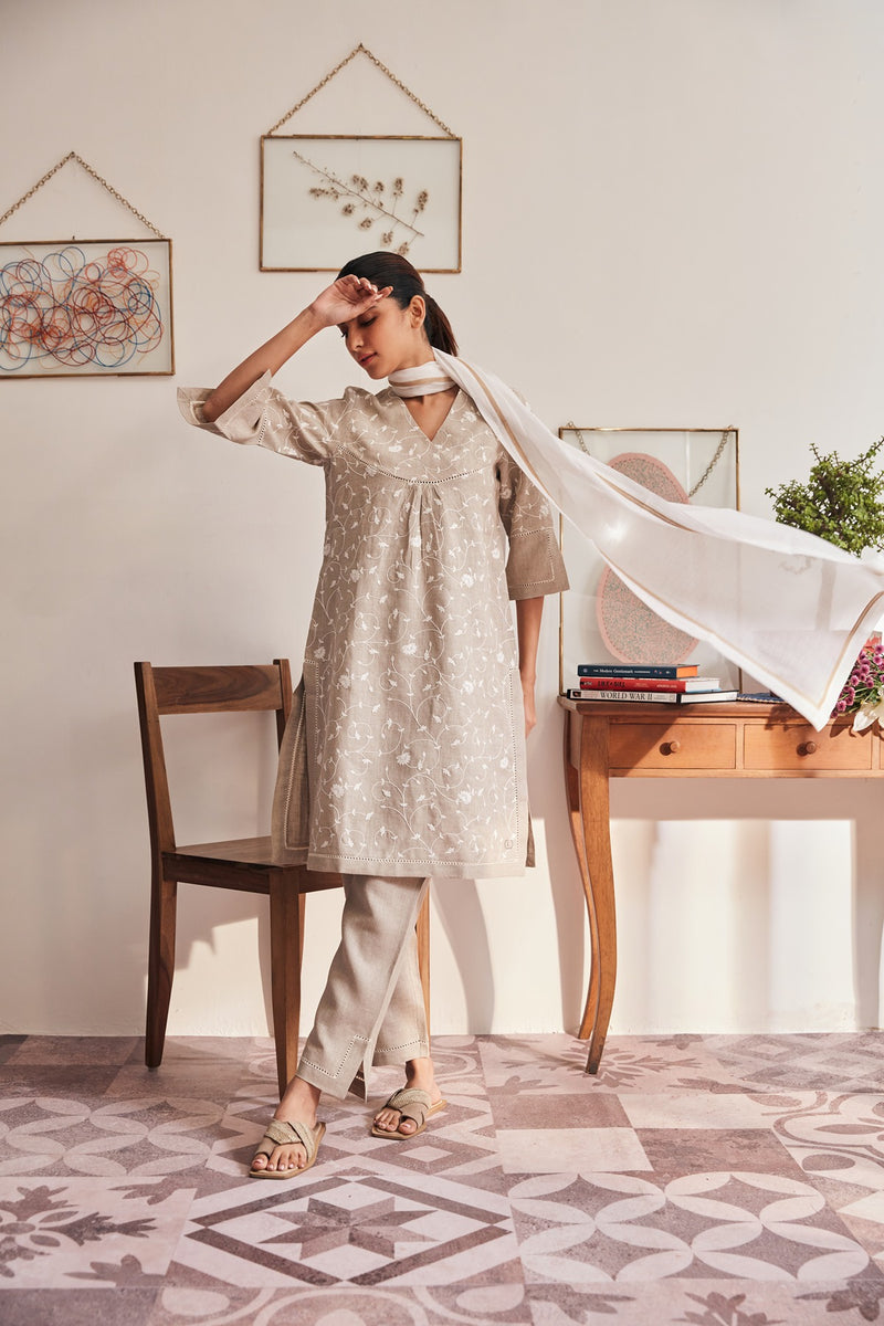 Brush with the Botanical Kurti