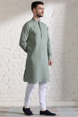 The Mint Leisure Green Designer Kurta for Man - Yellwithus.com
