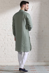 The Mint Leisure Green Designer Kurta for Man - Yellwithus.com