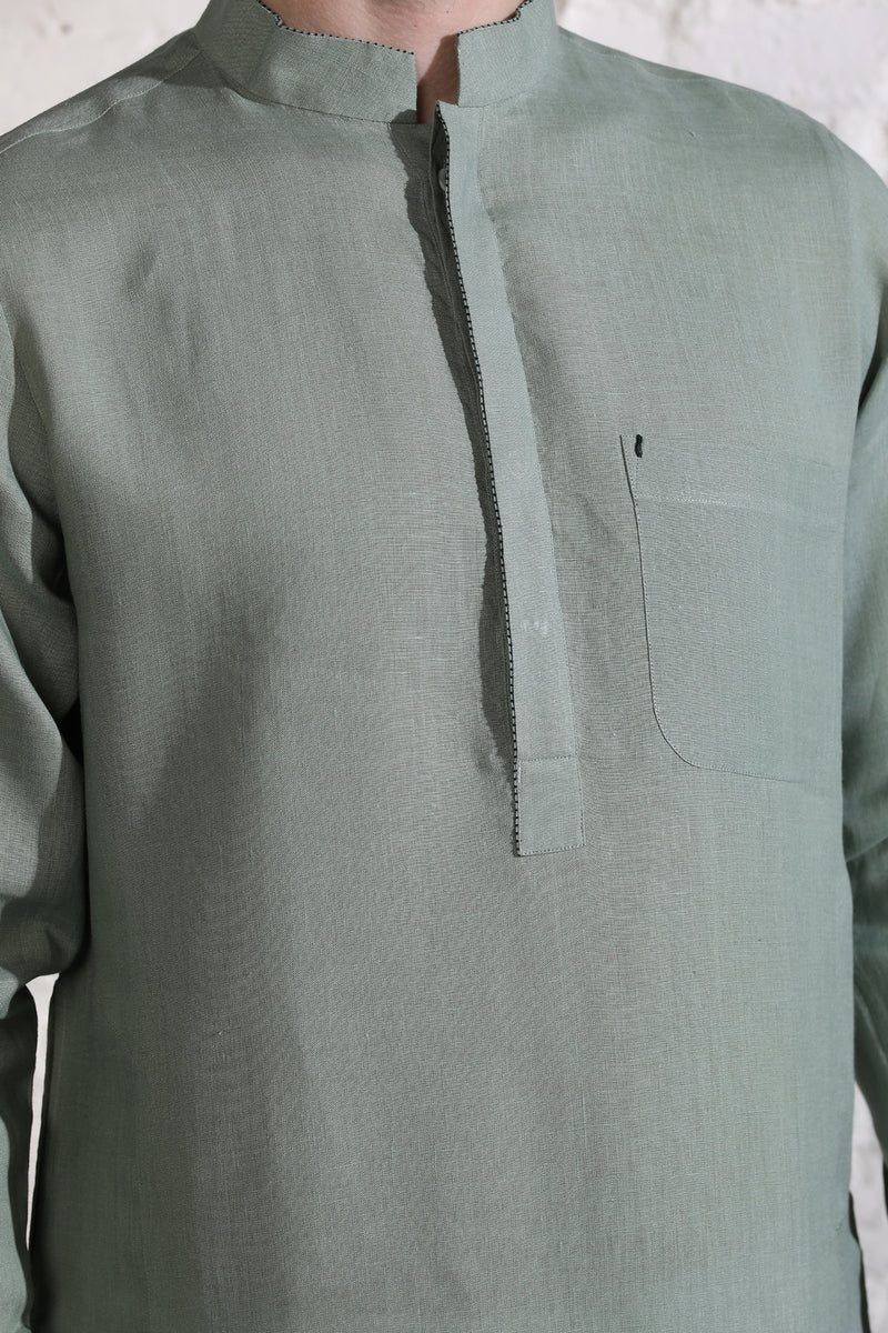 The Mint Leisure Green Designer Kurta for Man - Yellwithus.com