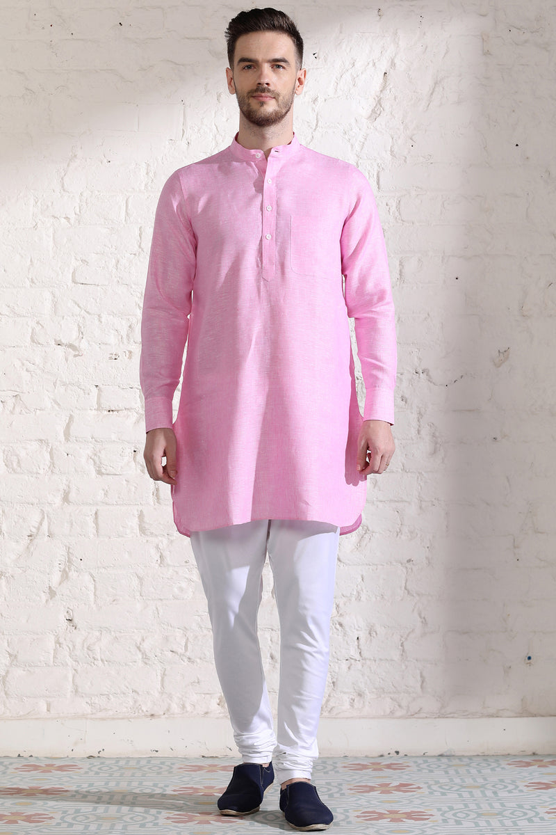 Handsome High Pink Kurta for Men - Yellwithus.com