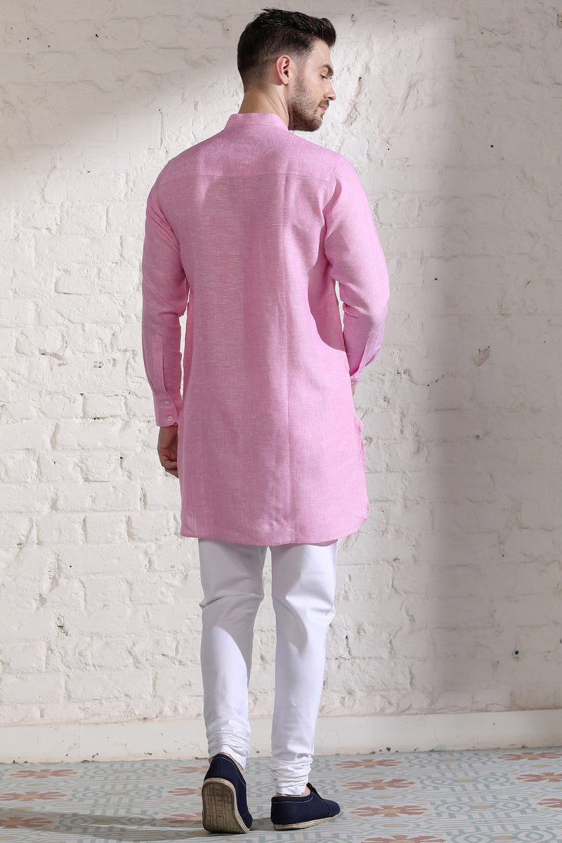 Handsome High Pink Kurta for Men - Yellwithus.com