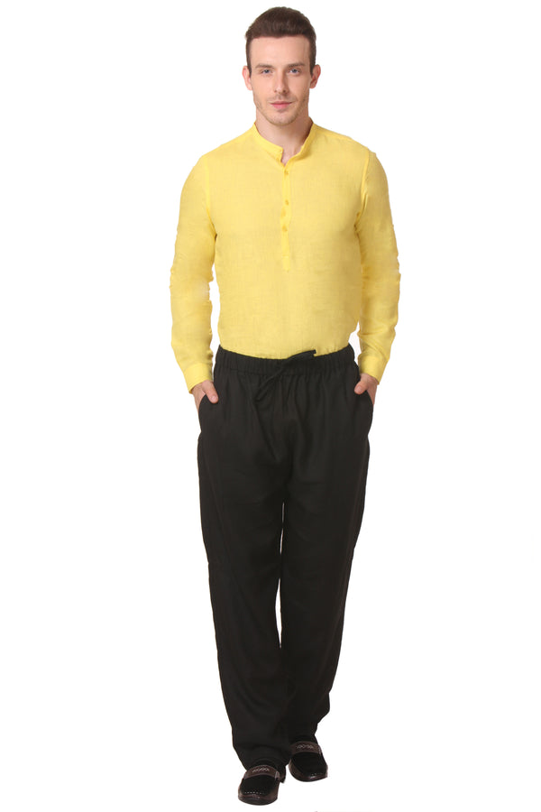 Leisure Love Jet Black Pyjamas for Men - Yellwithus.com