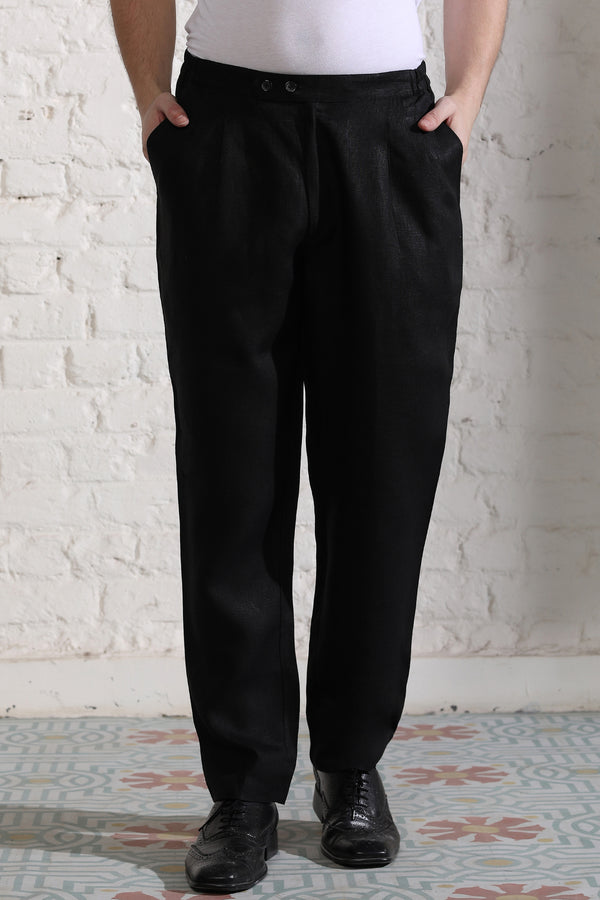 Men's Jet Black Lazy Leg Pyjamas - Yellwithus.com