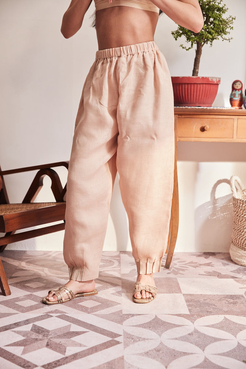 The Sally Champagne Linen Salwar