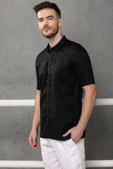 Classic Short Sleeve Shirt - Jet Black Color | Yellwithus.com