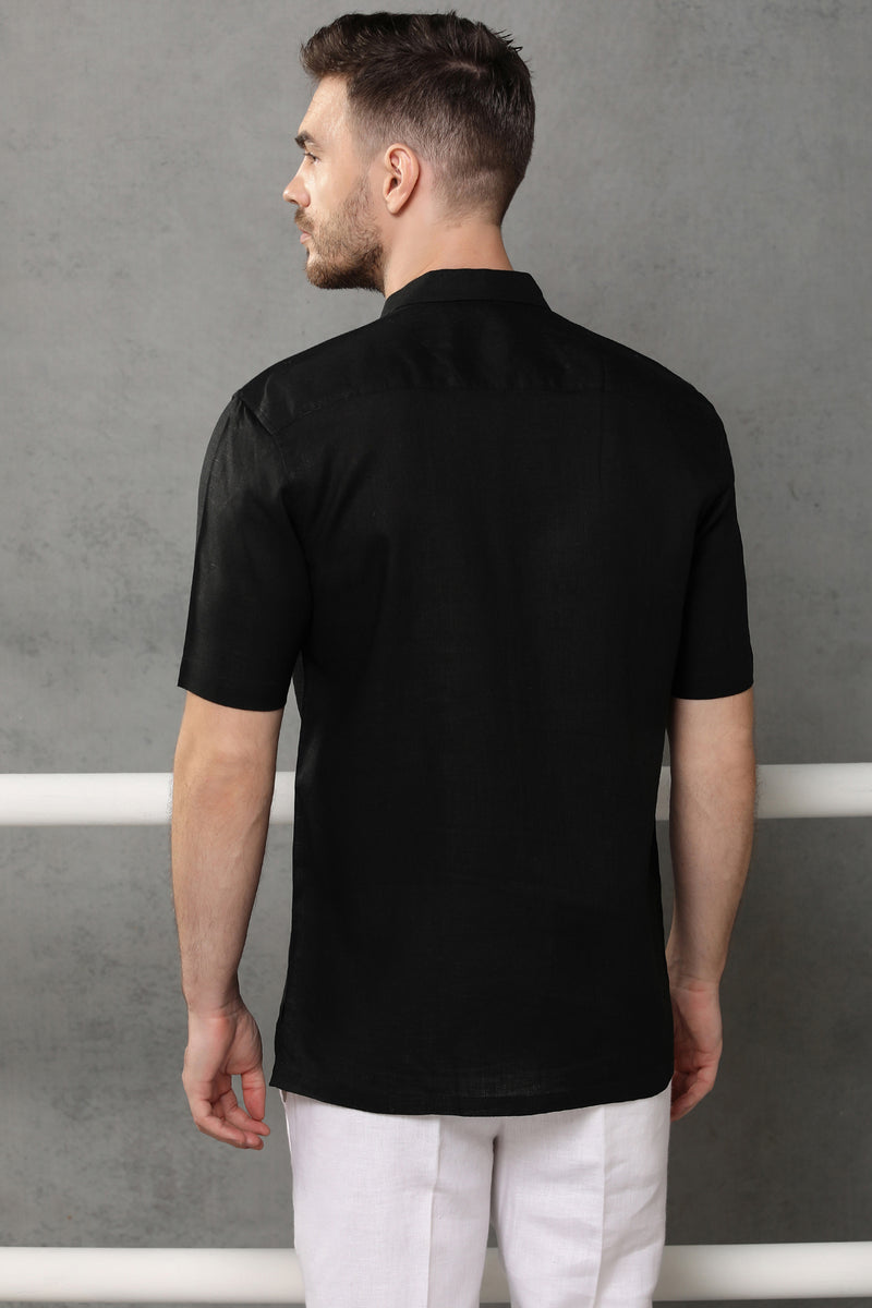 Classic Short Sleeve Shirt - Jet Black Color | Yellwithus.com