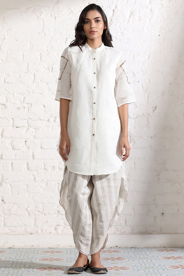The Vyasa White Gauze Linen Shirt-Yellwithus.com