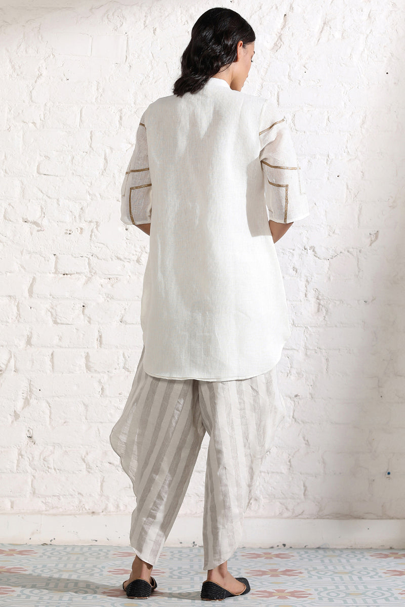 The Vyasa White Gauze Linen Shirt-Yellwithus.com