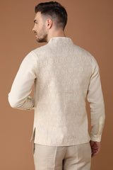 The Heritage - Sleeveless Nehru Jacket for Man-Yellwithus.com